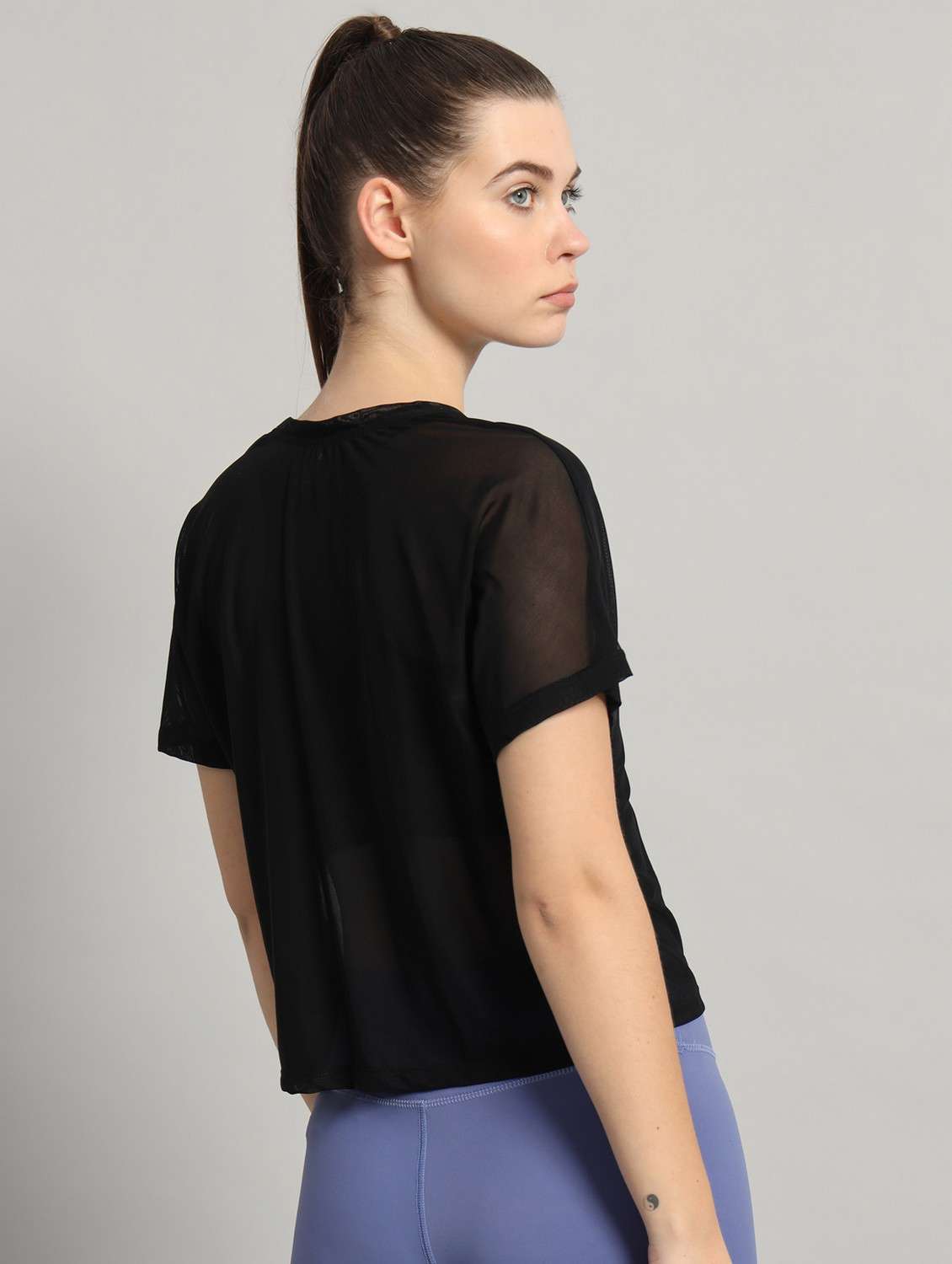 women typographic printed mesh sports t-shirt - 21763444 -  Standard Image - 3