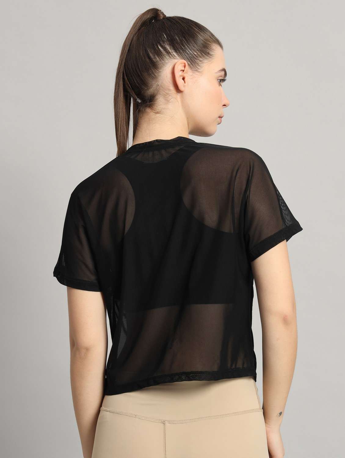 women typographic printed mesh sports t-shirt - 21763445 -  Standard Image - 3