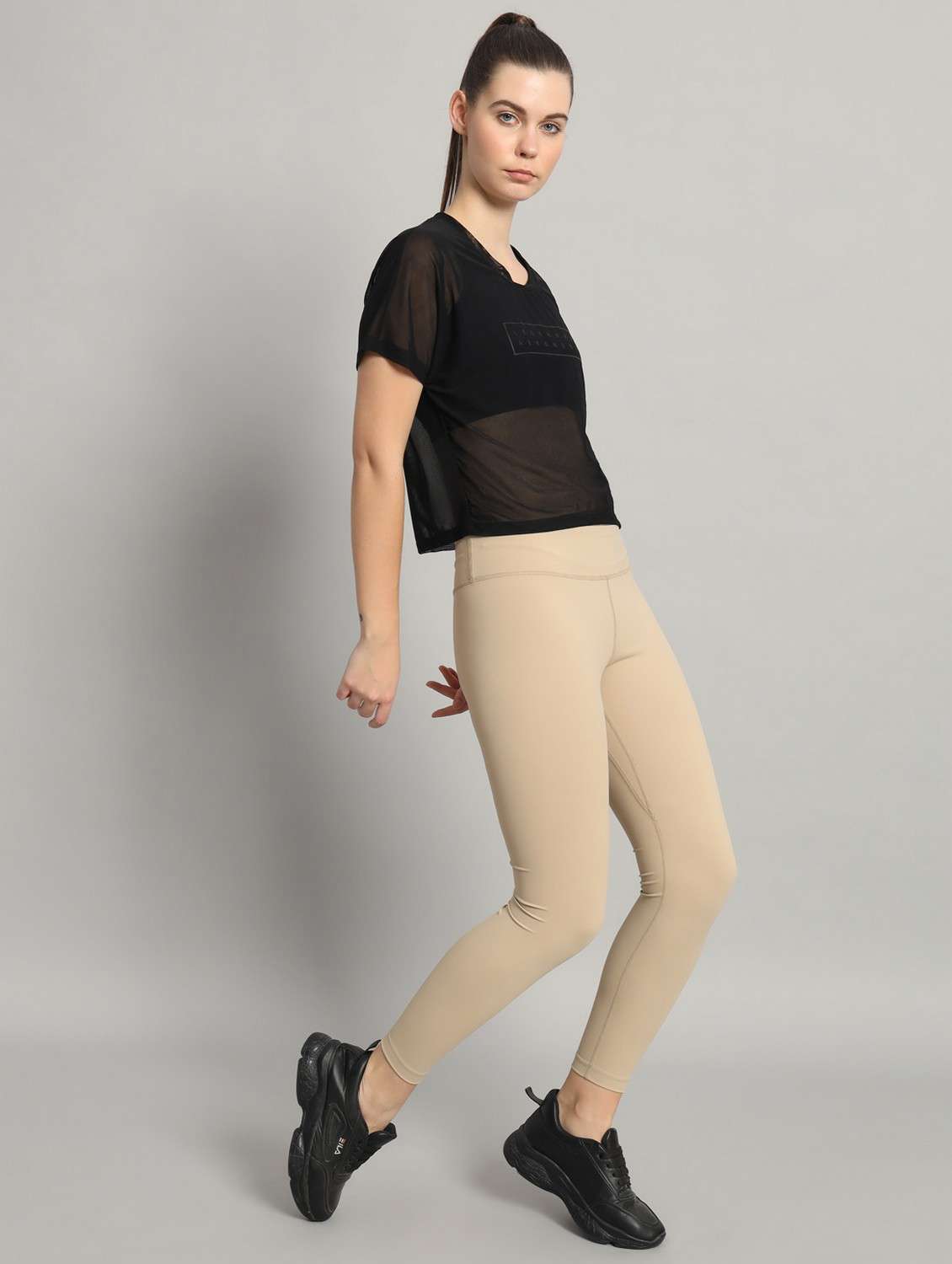 women typographic printed mesh sports t-shirt - 21763445 -  Standard Image - 5