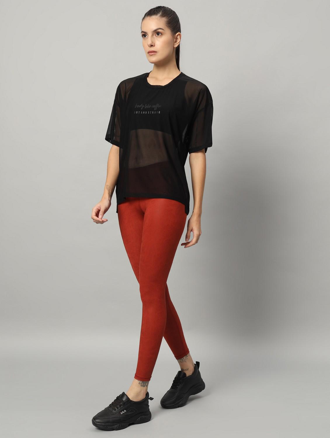 women typographic printed mesh sports t-shirt - 21763456 - Standard Image - 5