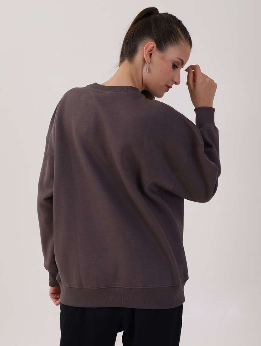 women printed long sleeves oversized sweatshirt - 21764117 -  Standard Image - 3