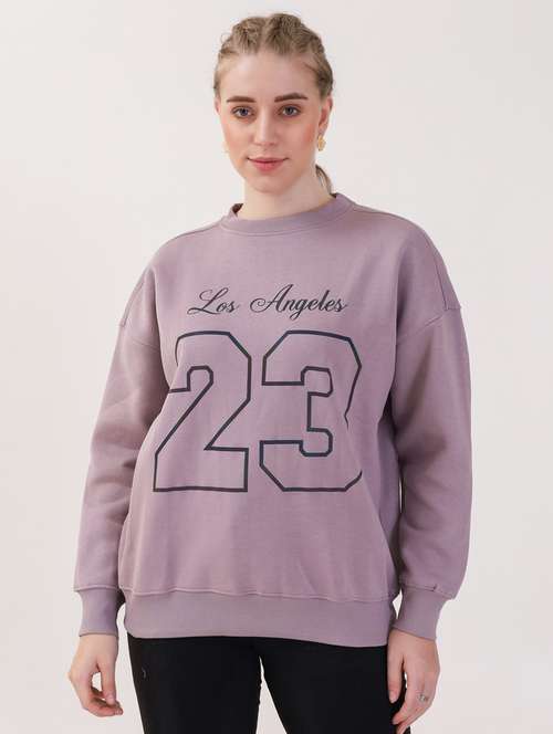 women printed long sleeves oversized sweatshirt - 21764118 -  Standard Image - 0