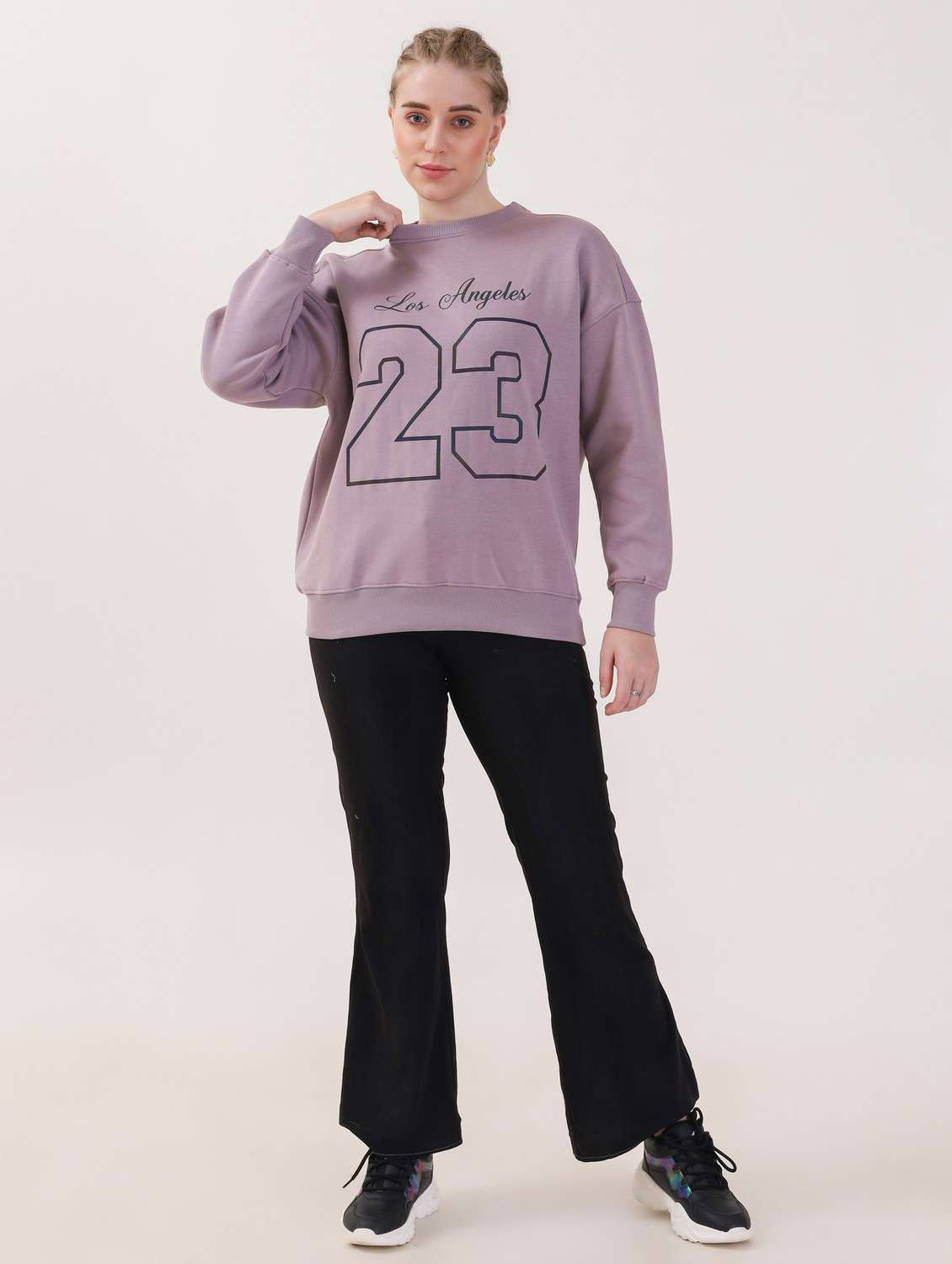 women printed long sleeves oversized sweatshirt - 21764118 -  Standard Image - 3