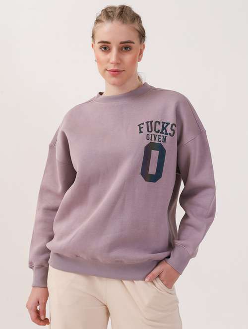 women printed long sleeves oversized sweatshirt - 21764120 -  Standard Image - 0