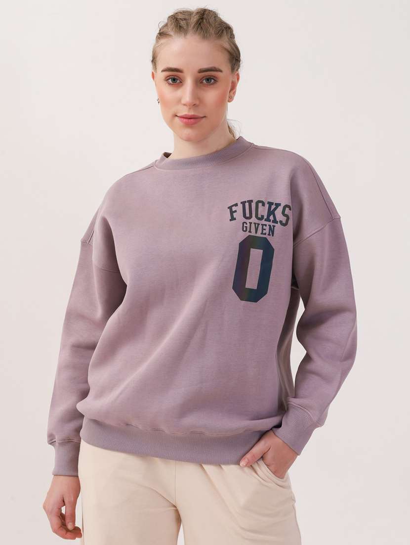 women printed long sleeves oversized sweatshirt - 21764120 -  Zoom Image - 0