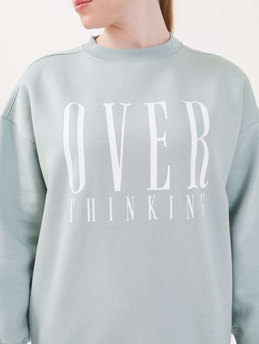 women printed long sleeves oversized sweatshirt - 21764123 -  Standard Image - 5