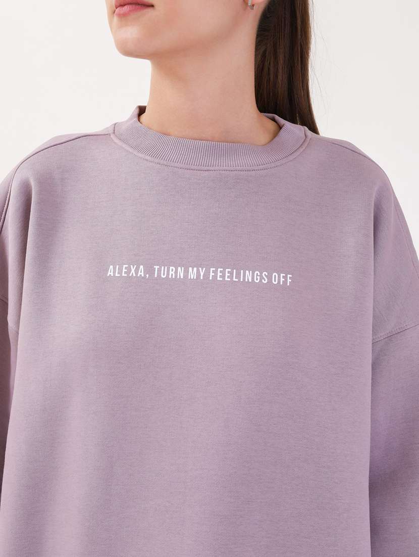 women printed long sleeves oversized sweatshirt - 21764124 -  Standard Image - 5