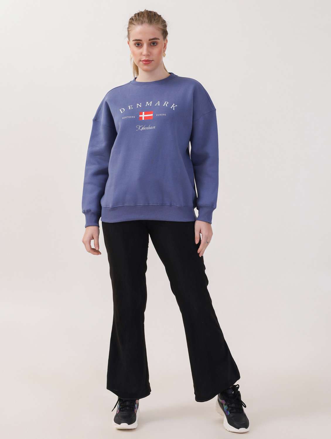 women printed long sleeves oversized sweatshirt - 21764126 -  Standard Image - 3