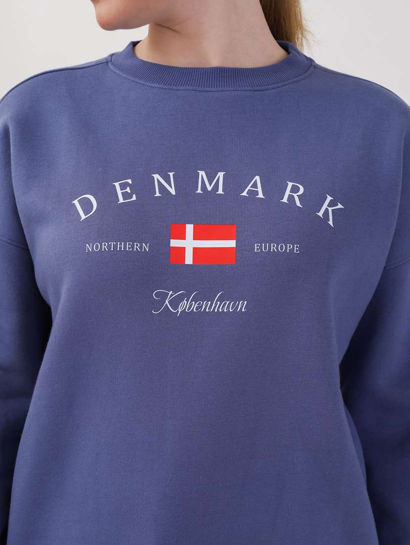 women printed long sleeves oversized sweatshirt - 21764126 -  Standard Image - 5