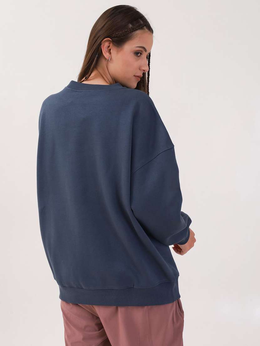 women printed long sleeves oversized sweatshirt - 21764129 -  Standard Image - 3