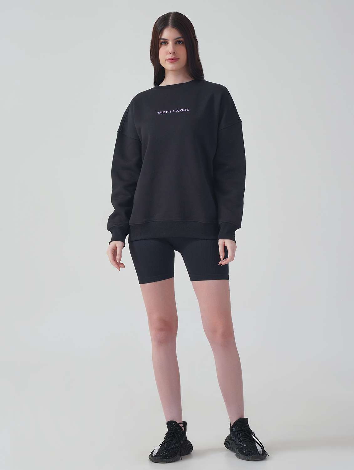 women printed long sleeve oversized sweatshirt - 21764131 -  Standard Image - 3