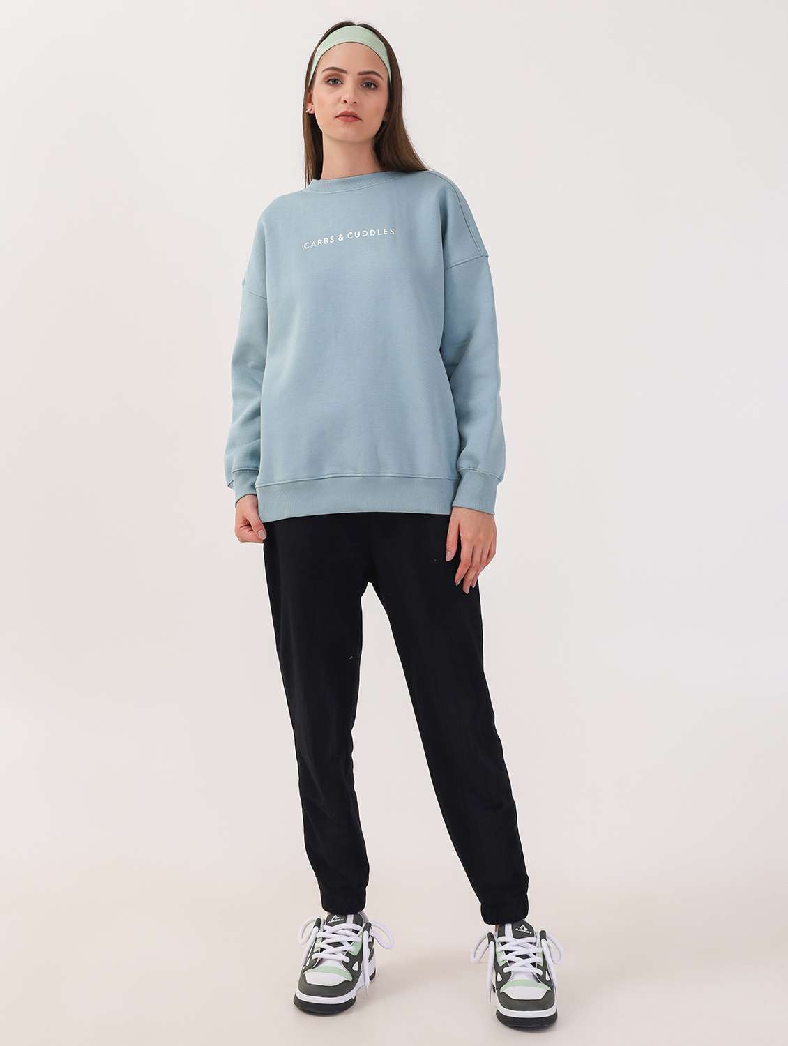 women printed long sleeve oversized sweatshirt - 21764133 -  Standard Image - 3