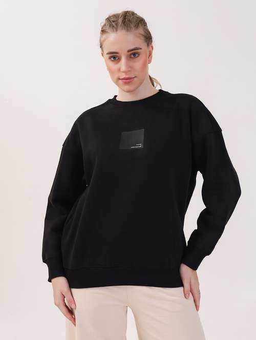 women solid long sleeve oversized sweatshirt - 21764137 -  Standard Image - 0