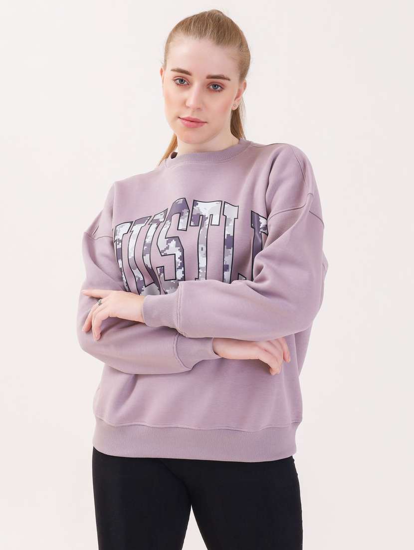 women printed long sleeves oversized sweatshirt - 21764157 -  Zoom Image - 0