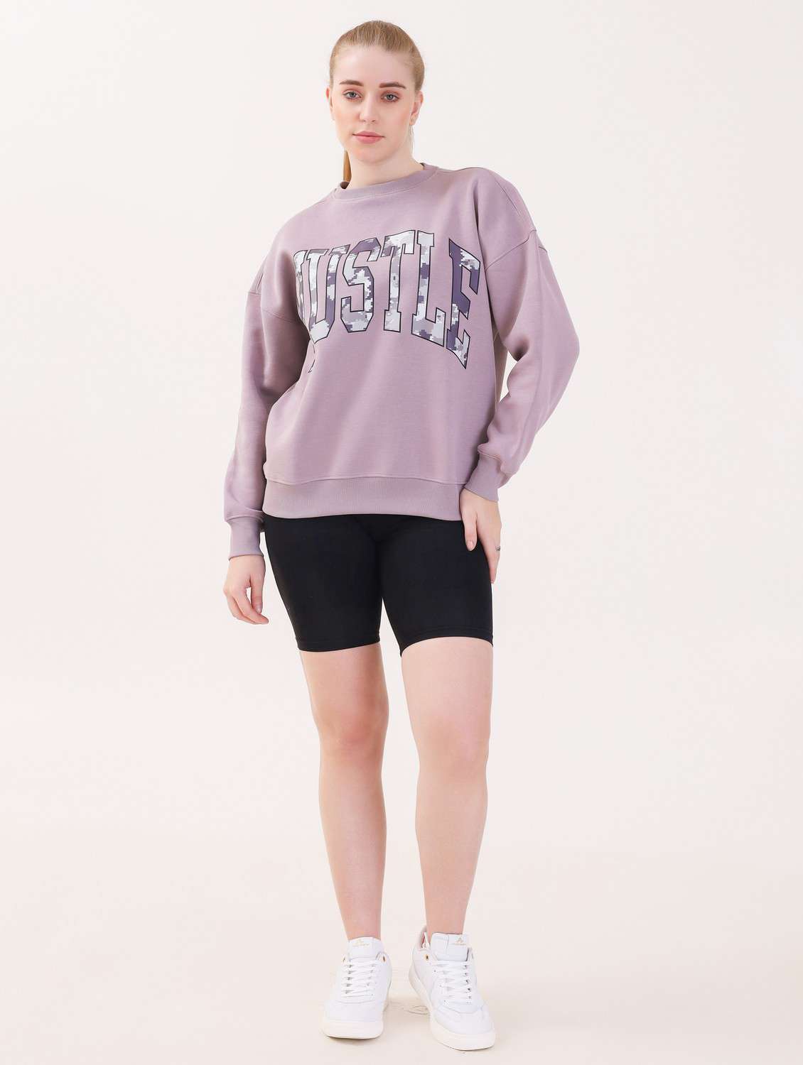 women printed long sleeves oversized sweatshirt - 21764157 -  Standard Image - 3