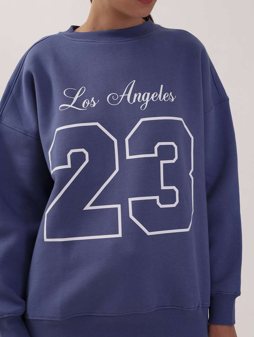 women printed long sleeves oversized sweatshirt - 21764159 -  Standard Image - 5