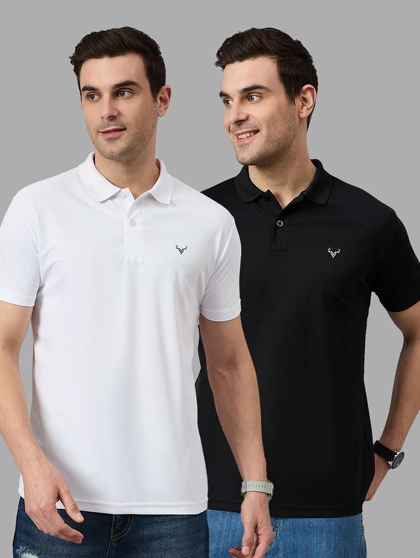 men pack of 2 short sleeve regular fit polo t-shirt