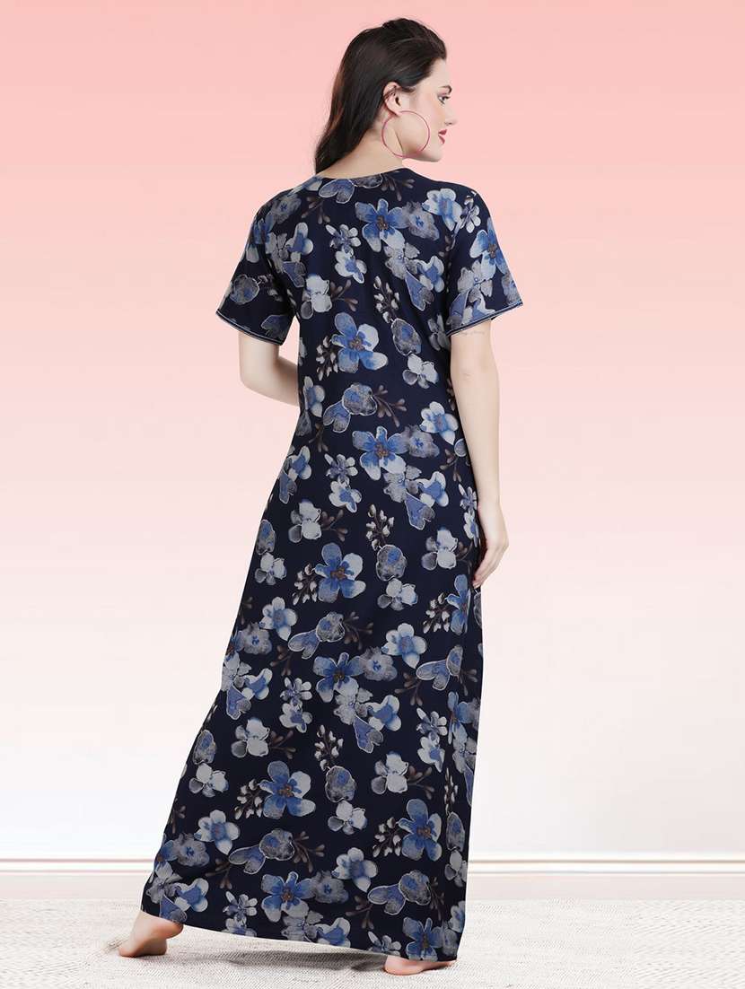 women floral print short sleeves nighty - 21764234 -  Standard Image - 3