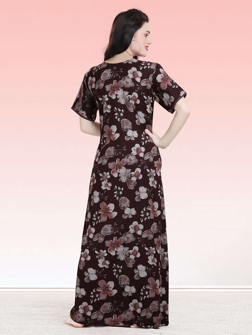 women floral print short sleeves nighty - 21764236 -  Standard Image - 3