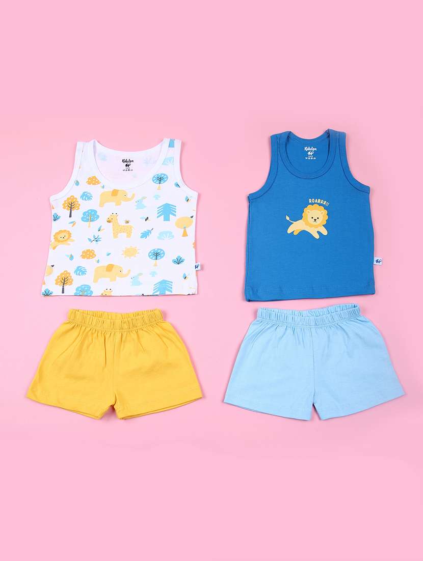 kids pack of 2 printed twin sets 