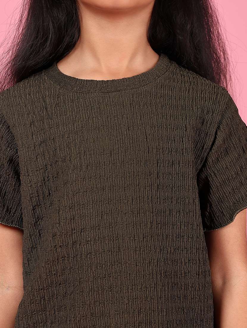 girls solid round neck short sleeves top - 21764261 - Standard Image - 5