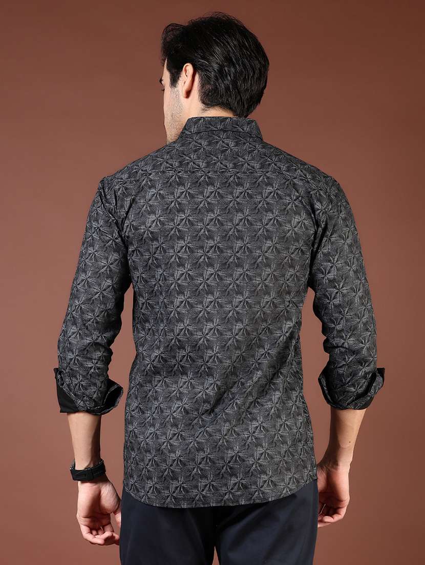 men printed long sleeve regular fit casual shirt - 21764272 -  Standard Image - 3