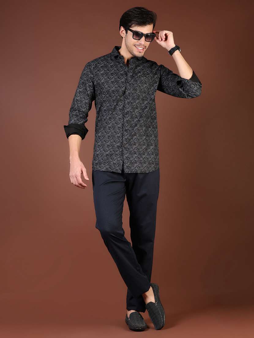 men printed long sleeve regular fit casual shirt - 21764272 -  Standard Image - 5