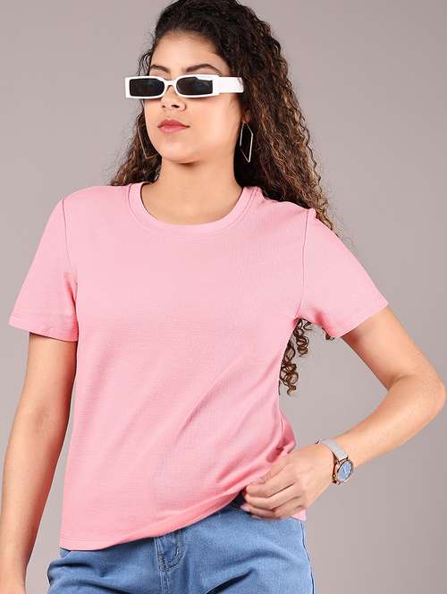 women solid short sleeve regular fit t-shirt - 21764295 - Standard Image - 0