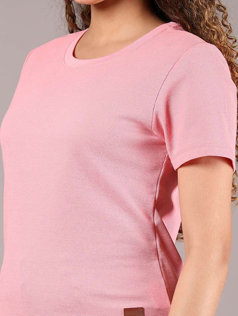 women solid short sleeve regular fit t-shirt - 21764295 - Standard Image - 5