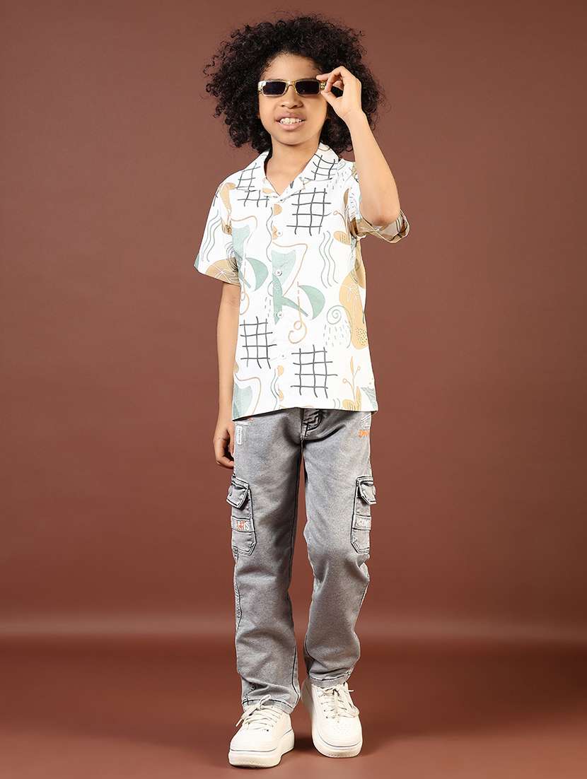 boys printed cuban collared short sleeve shirt - 21764302 -  Standard Image - 5