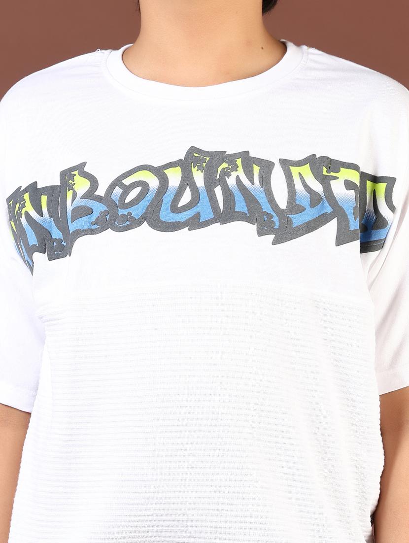 boys white typographic round neck t-shirt - 21764398 - Standard Image - 5