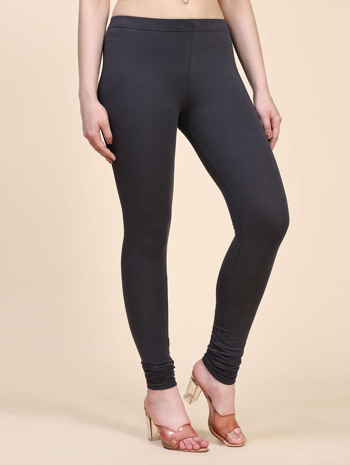 women solid tank top & tight with shrug set - 21764489 -  Standard Image - 3