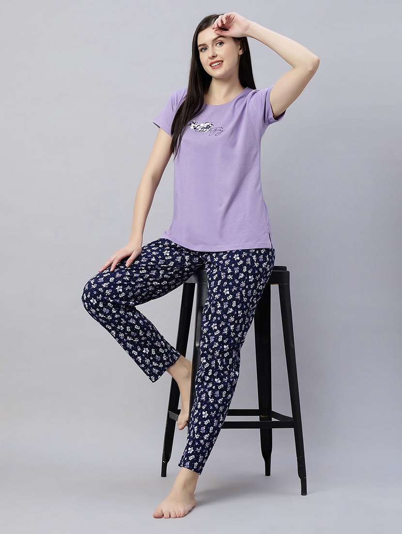 women printed nightwear pyjama set - 21764500 -  Standard Image - 3