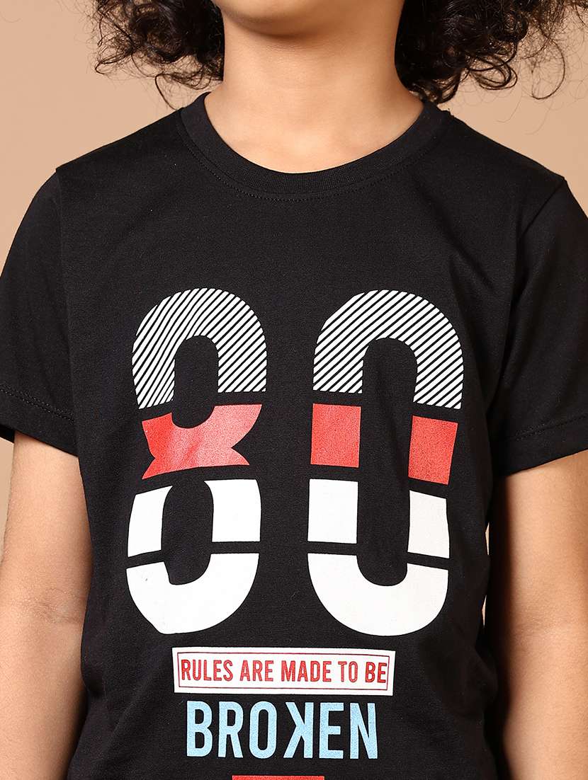 boys front print round neck t-shirt - 21764510 -  Standard Image - 3