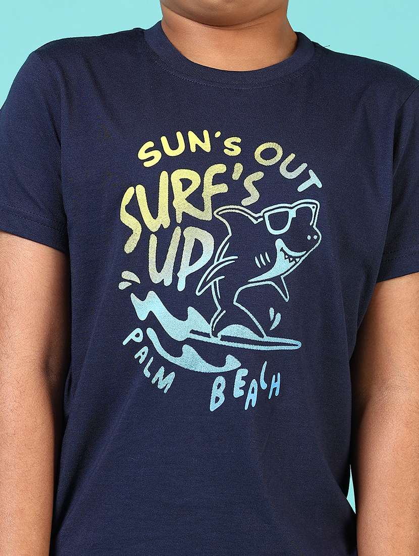 boys front print round neck t-shirt - 21764511 -  Standard Image - 3