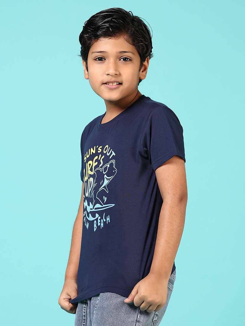 boys front print round neck t-shirt - 21764511 -  Standard Image - 5
