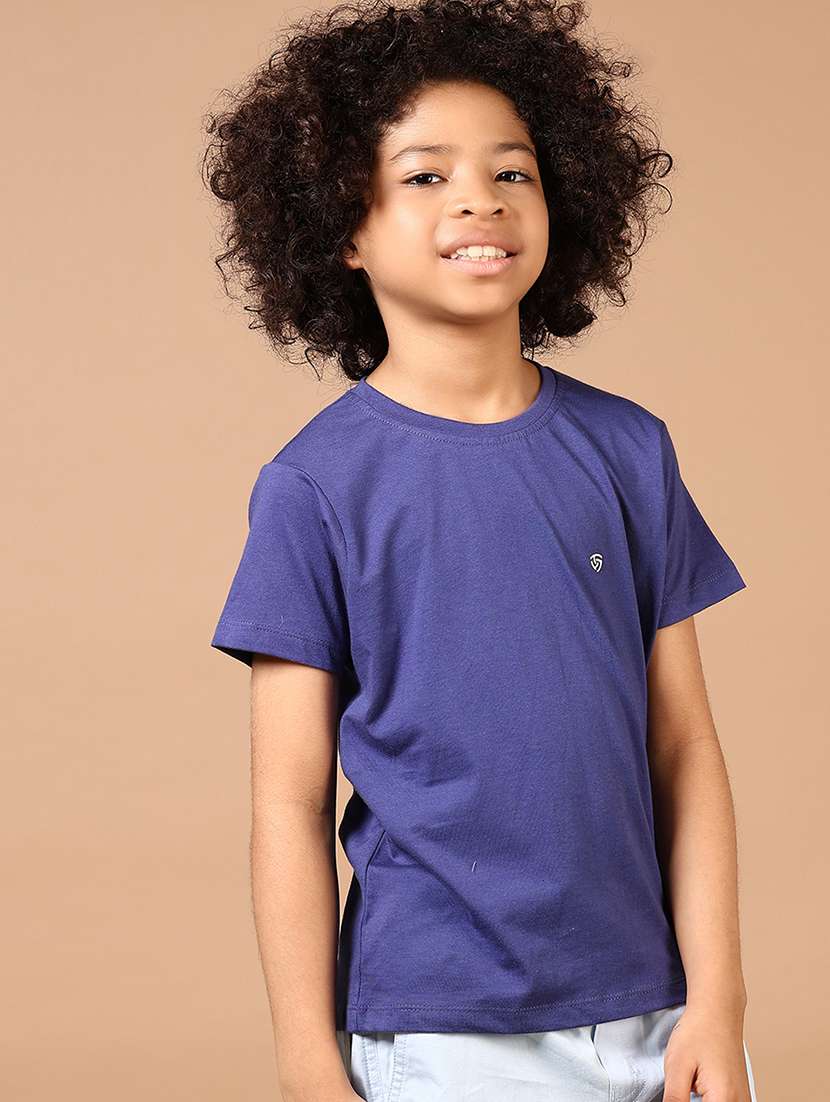 boys solid round neck t-shirt
