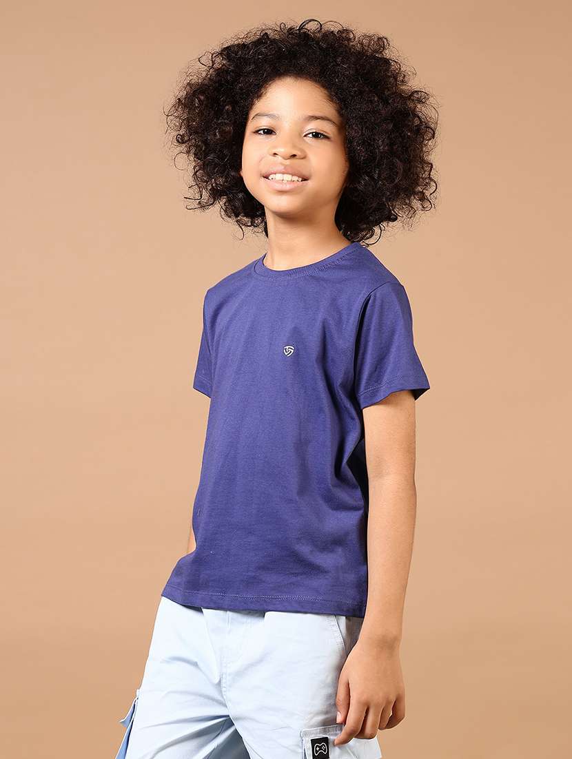 boys solid round neck t-shirt - 21764512 -  Standard Image - 5