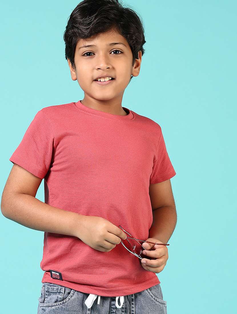 boys solid round neck t-shirt