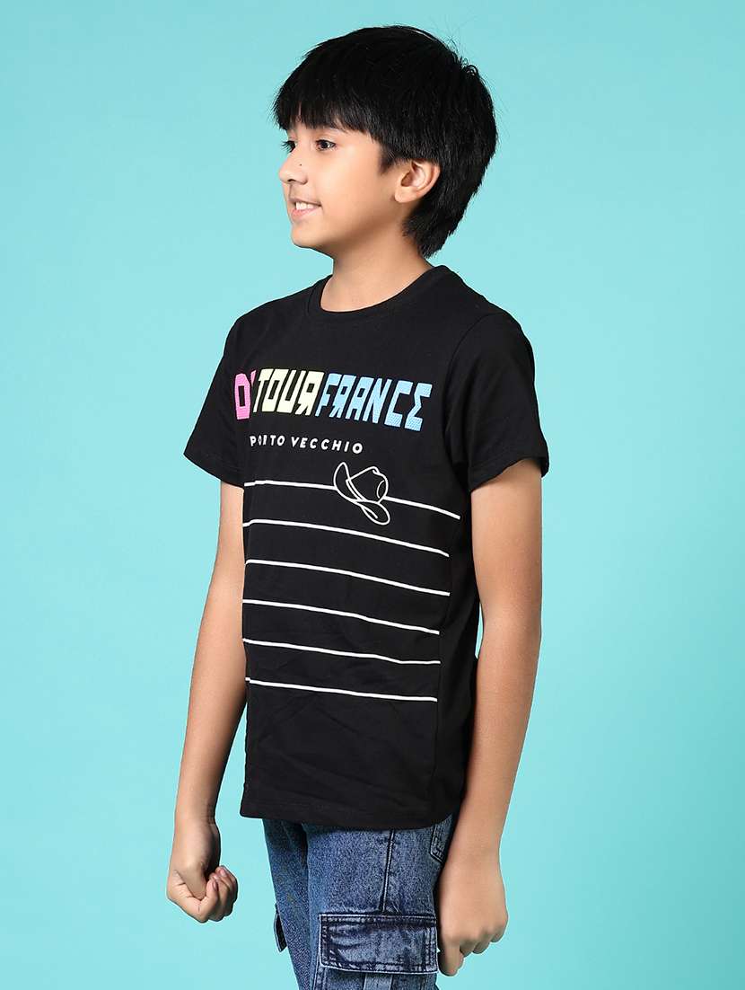 boys front print round neck t-shirt - 21764516 -  Standard Image - 5