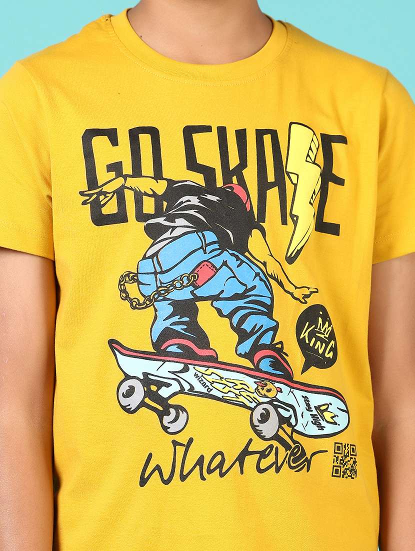 boys front print round neck t-shirt - 21764517 -  Standard Image - 3