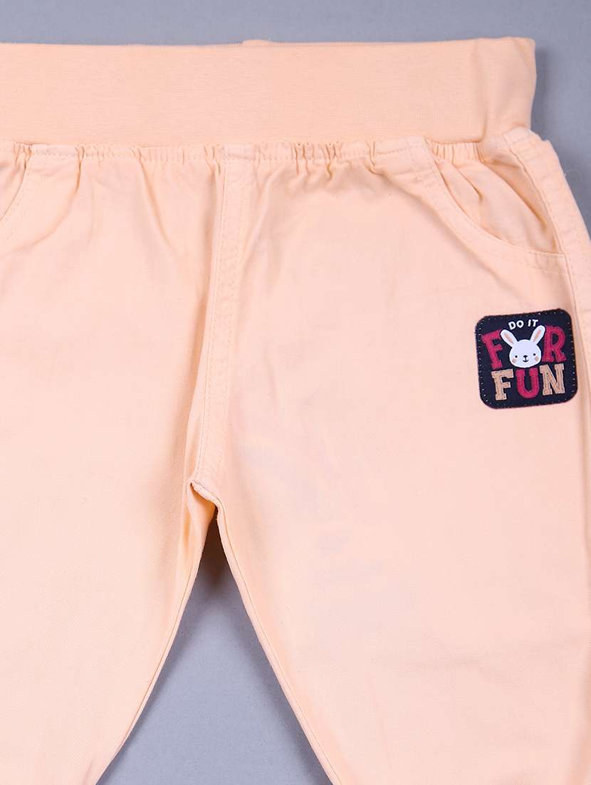 boys peach solid plain jogger - 21764584 -  Standard Image - 3