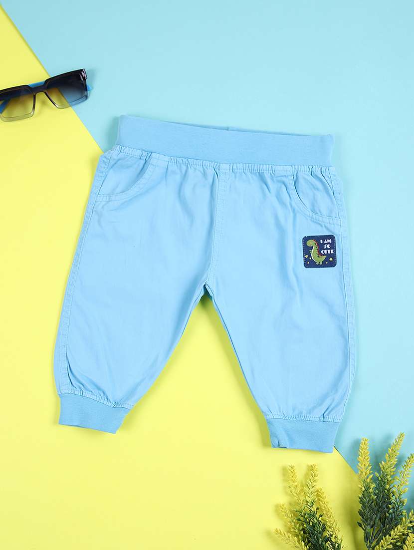 boys blue solid plain jogger