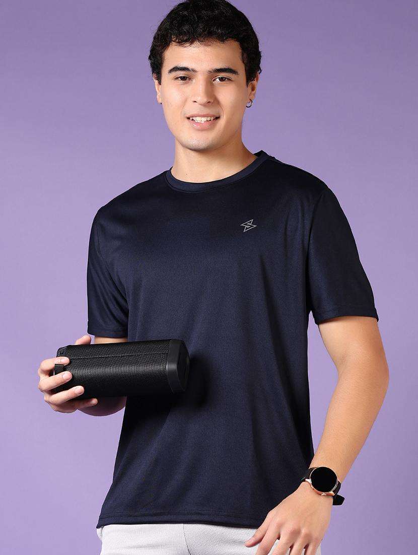 men solid short sleeves regular fit t-shirt