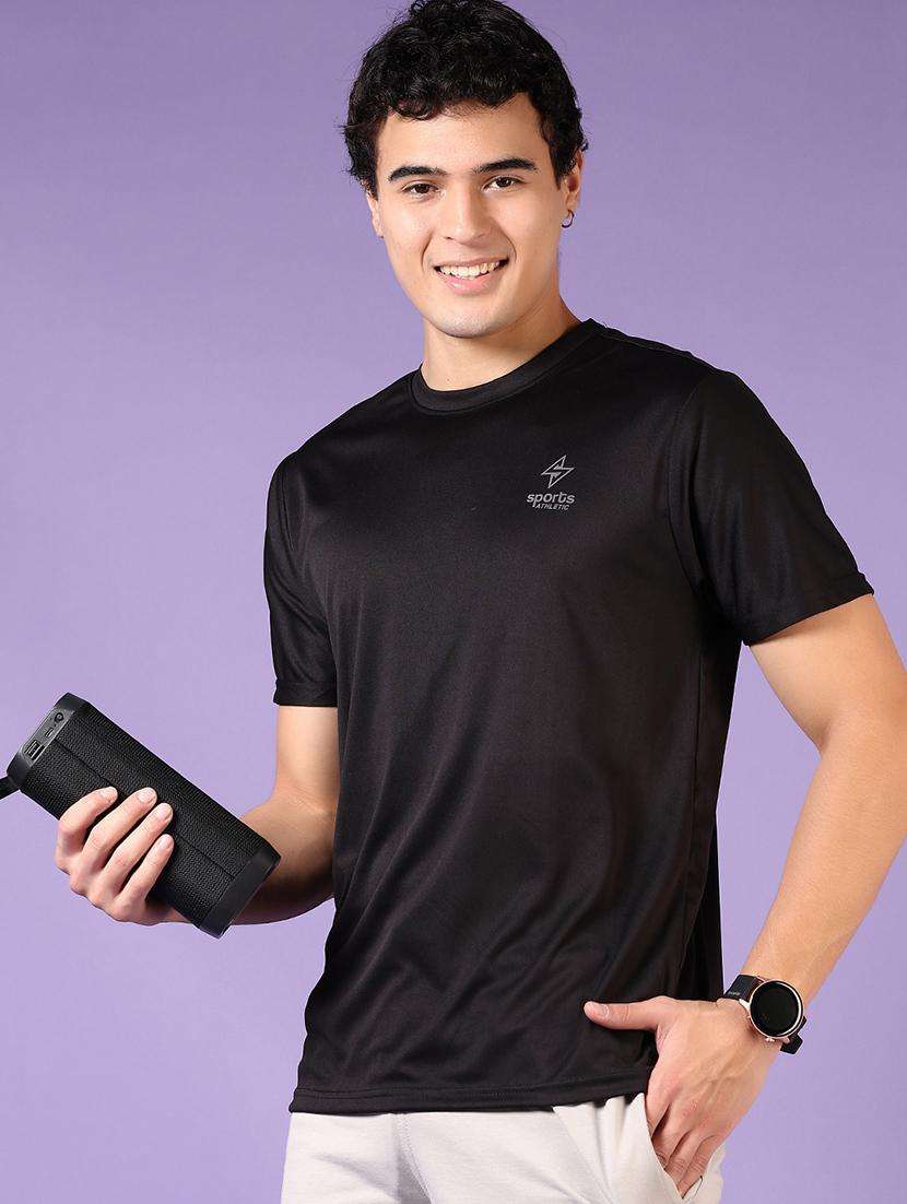 men solid short sleeves regular fit t-shirt