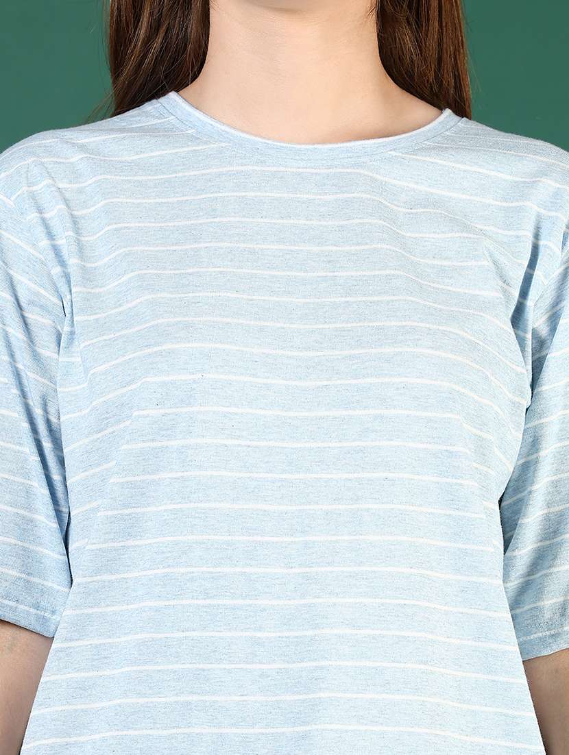 women striped short sleeve loose fit t-shirt - 21764753 -  Standard Image - 5