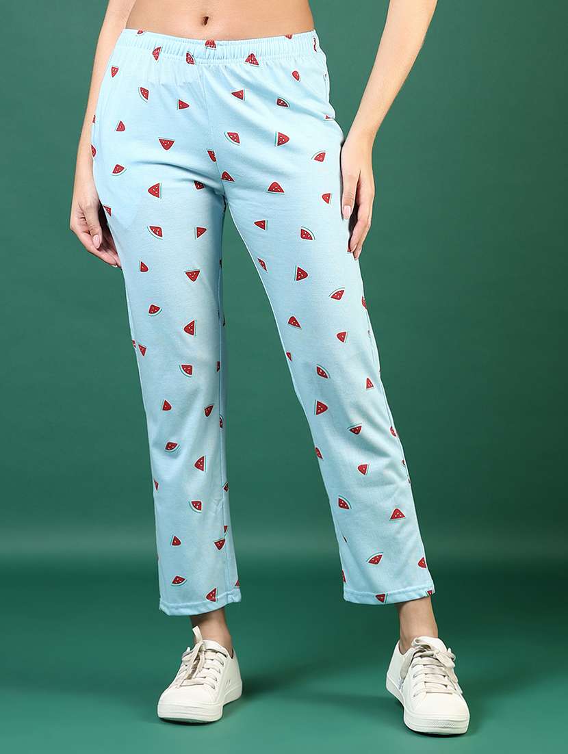 women printed low rise loungewear pajamas