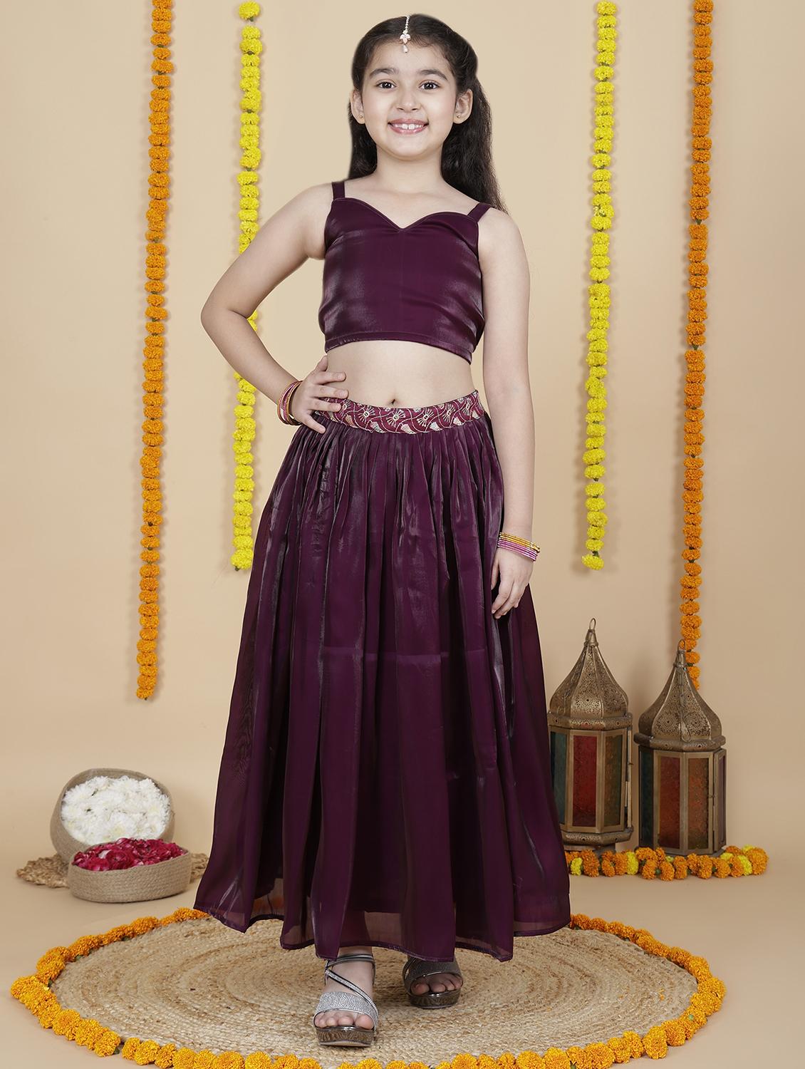 girls embellished lehenga choli with dupatta - 21764875 - Standard Image - 3