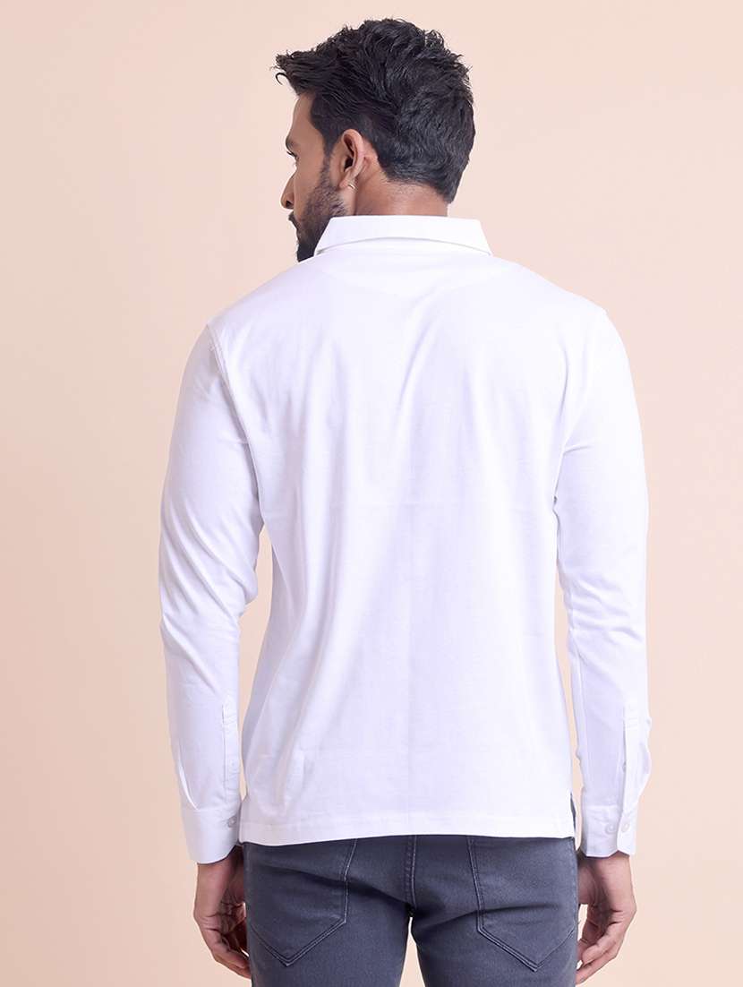 men solid long sleeve regular fit polo t-shirt - 21764923 -  Standard Image - 3