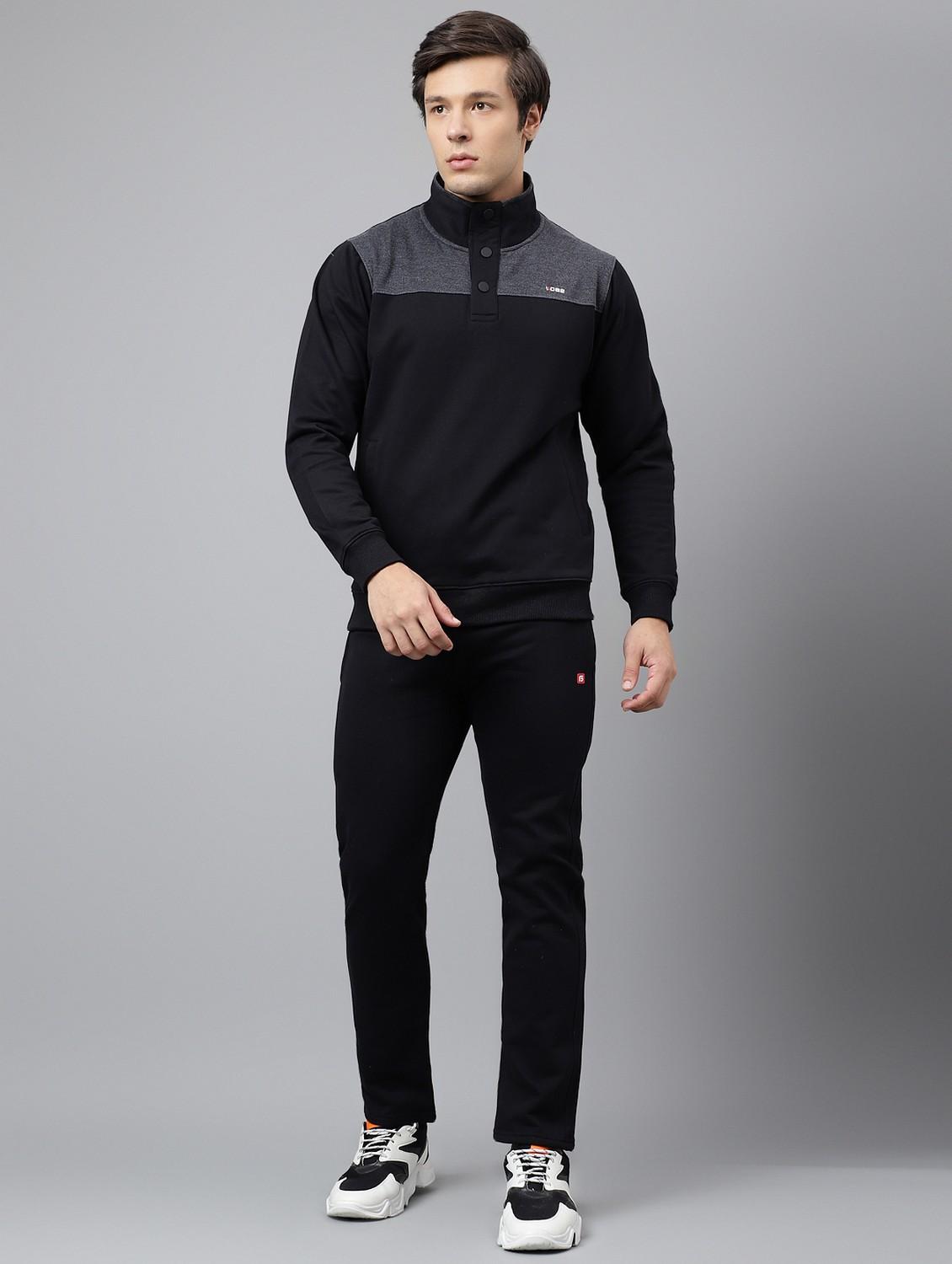black cotton track suit